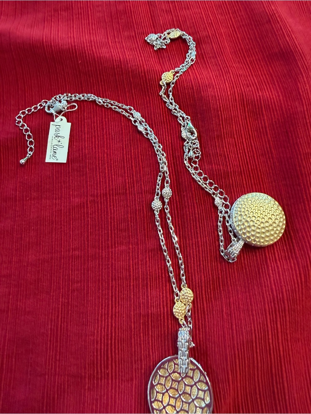 Park Lane Reversible Gold & Silver Round Pendant Necklace New